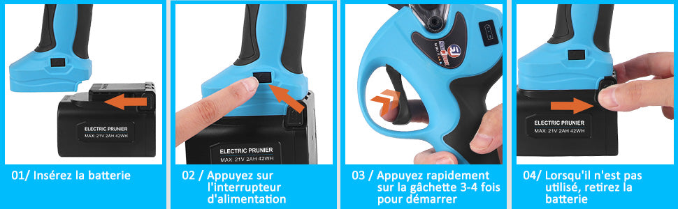 Sécateur à Main Électrique Sans Fil Professionnel - Sécateur de Jardin Électrique avec Batterie