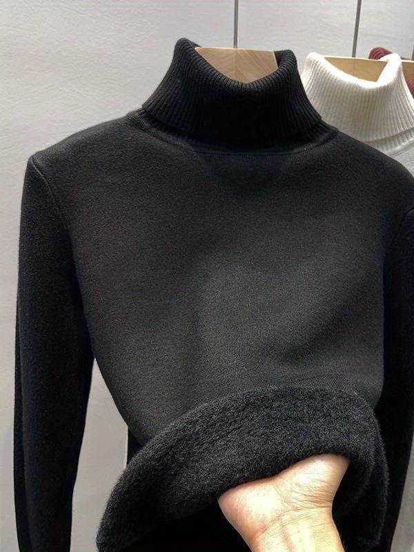 Pull Polaire à Col Roulé Femmes - Doublure intérieure en Fourrure - Chaleur et Élégance en Toute Simplicité
