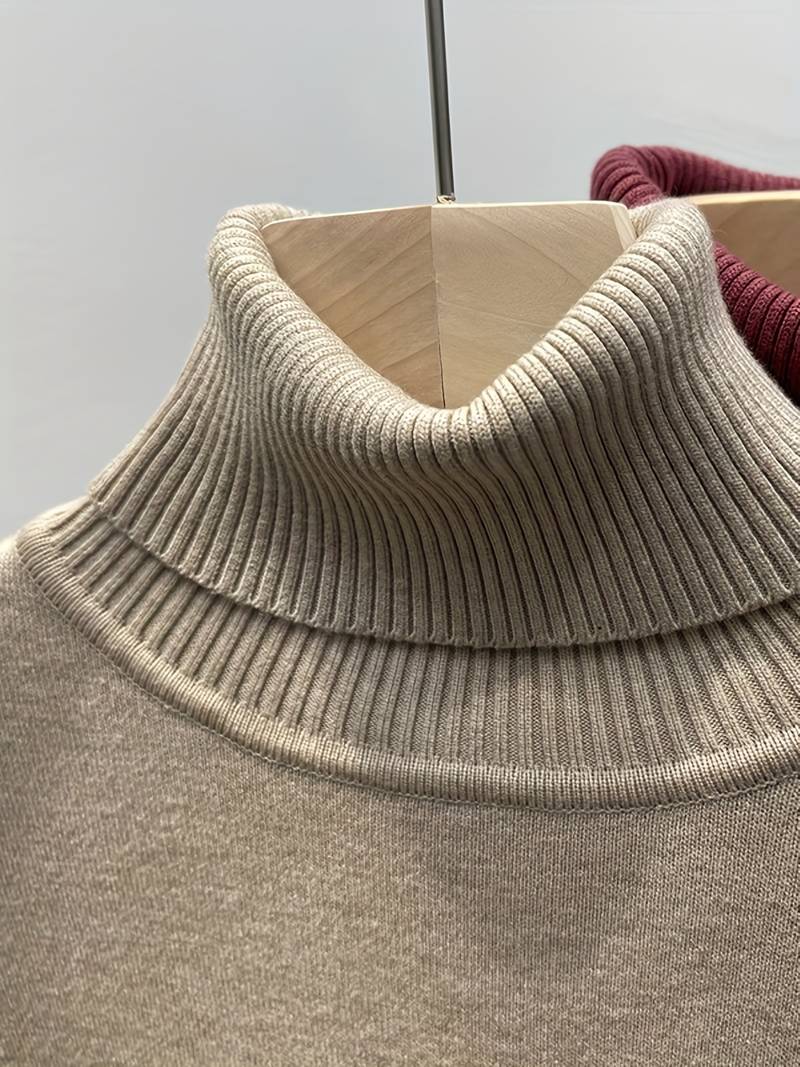 Pull Polaire à Col Roulé Femmes - Doublure intérieure en Fourrure - Chaleur et Élégance en Toute Simplicité