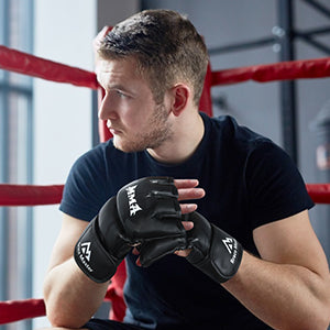 Gants MMA - Gants UFC Hommes et Femmes - Gants en Cuir sans Doigts Combats