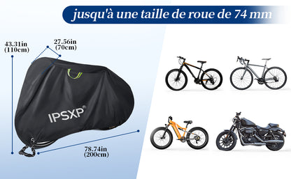 Housse de Vélo Protection - Rangement Extérieur Étanche pour Vélos - 1 ou 2 Vélos
