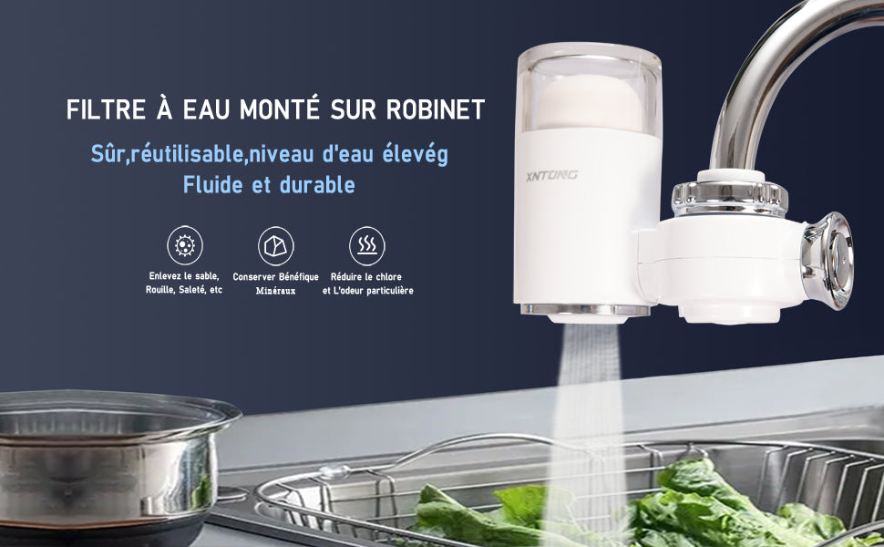 Filtre à Eau pour Robinet - Purificateur d'eau - Filtre de Robinet pour la Maison