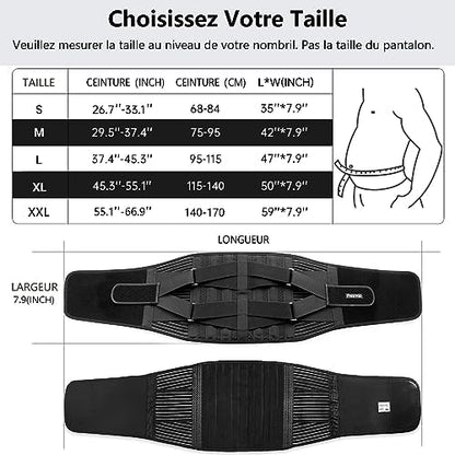 Ceinture de Maintien du Dos - Ceinture de Soutien Lombaire Réglable