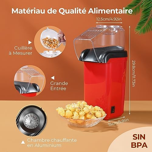 Machine à Pop Corn Maison - Appareil Pop Corn Électrique Prêt en 2 Minutes