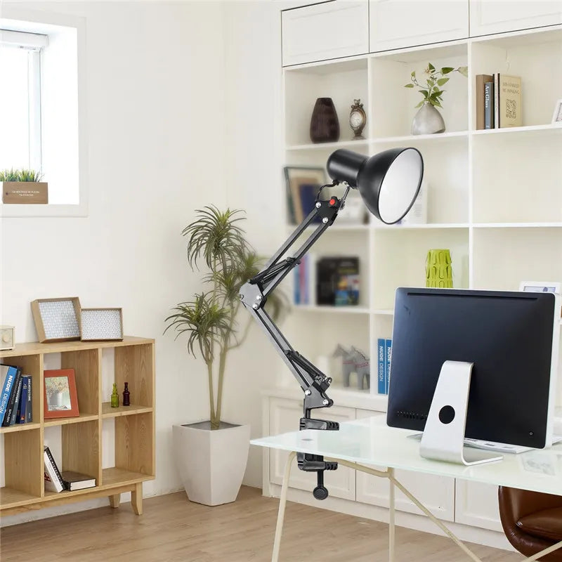 Lampe de Bureau Bras Pivotant Flexible - Lampe de Travail Bureau Bras Articulé