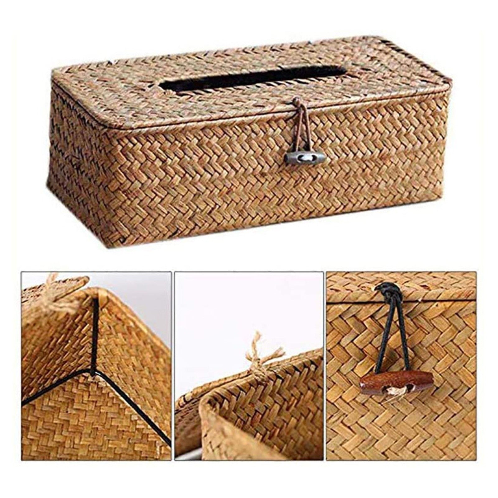 Housse de boîte à mouchoirs - SALUTUYA - Rectangulaire - Rotin tissé Housse de boîte à mouchoirs - SALUTUYA - Rectangulaire - Rotin tissé