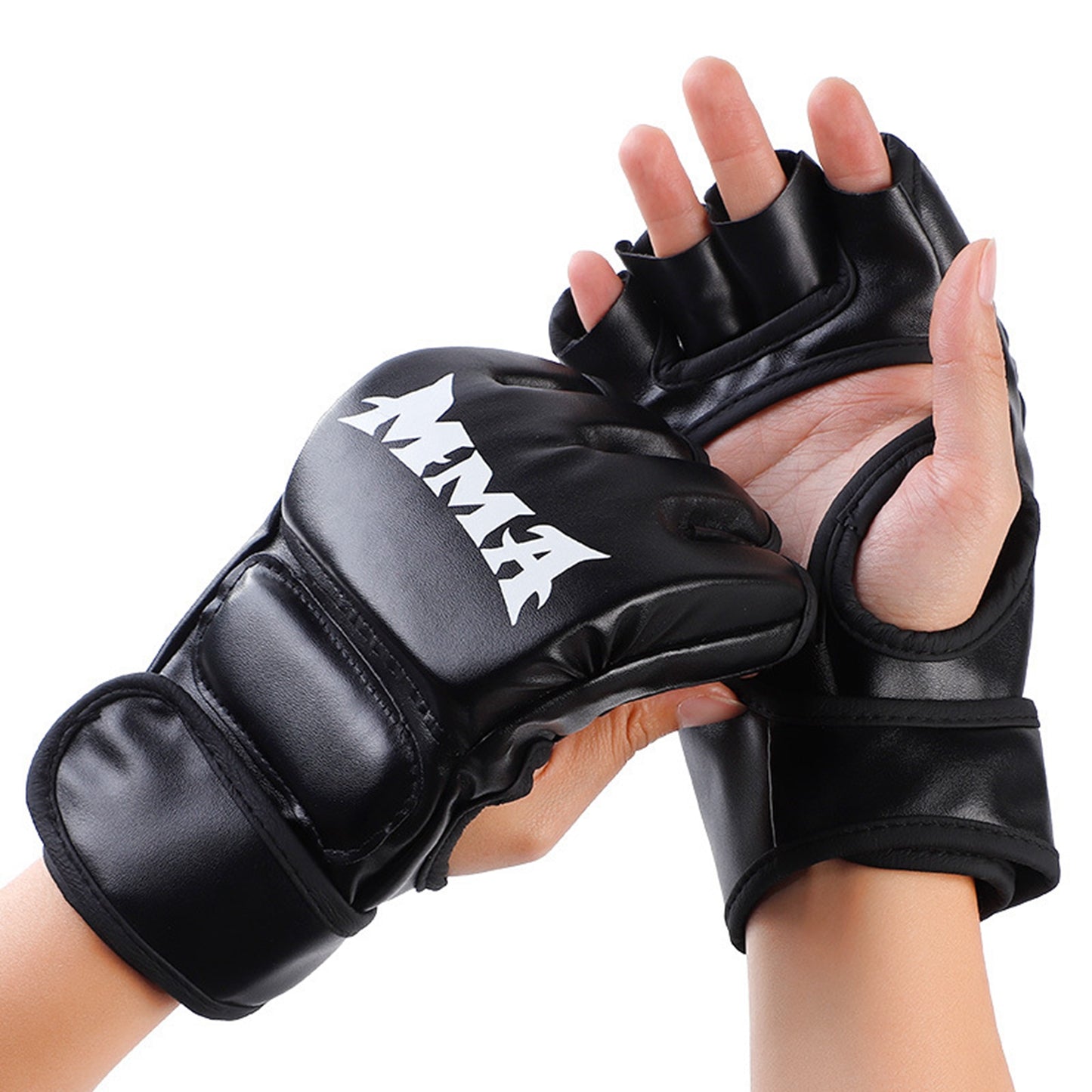 Gants MMA - Gants UFC Hommes et Femmes - Gants en Cuir sans Doigts Combats