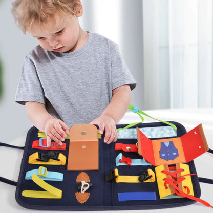 Busy Board Montessori Enfants - Planche d’activités Portable - Jouet Éducatif pour Apprendre Motricité