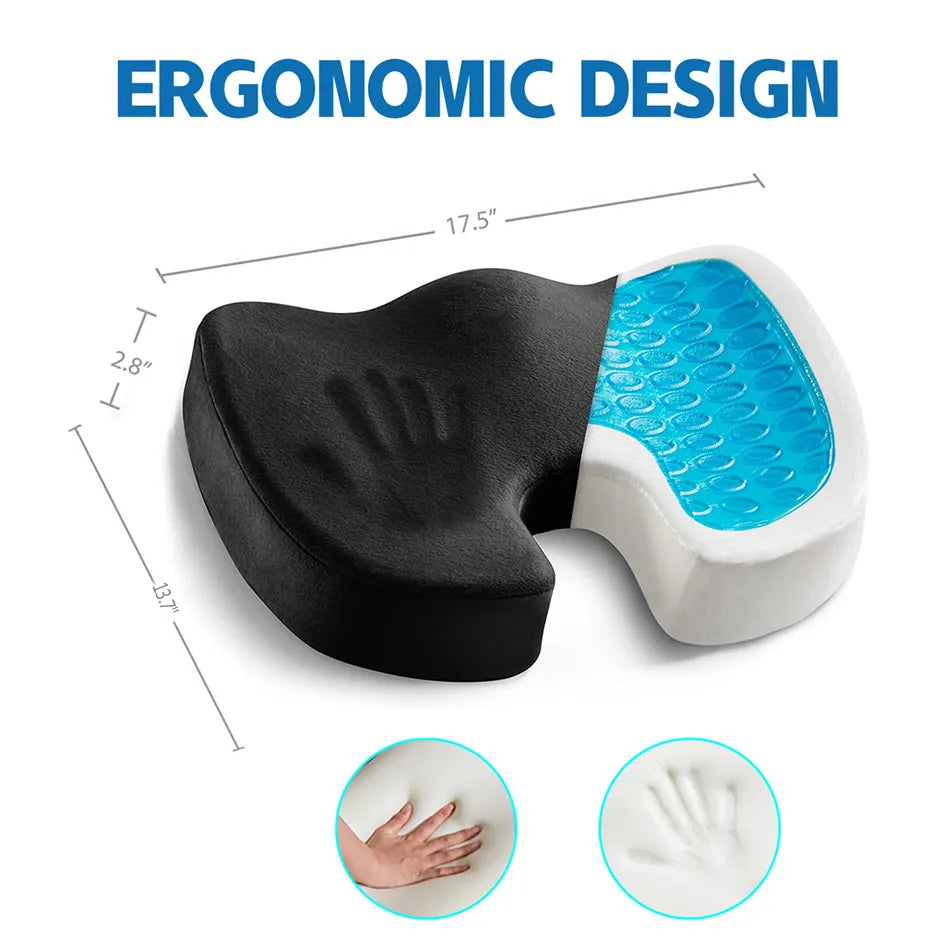 Coussin de Siège en Forme de U - Gel et Mousse Orthopédique et Ergonomique à Mémoire de Forme