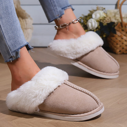 Chaussons Femmes Hiver avec Fourrure - Chaussons d’Intérieur Chaud et Doux