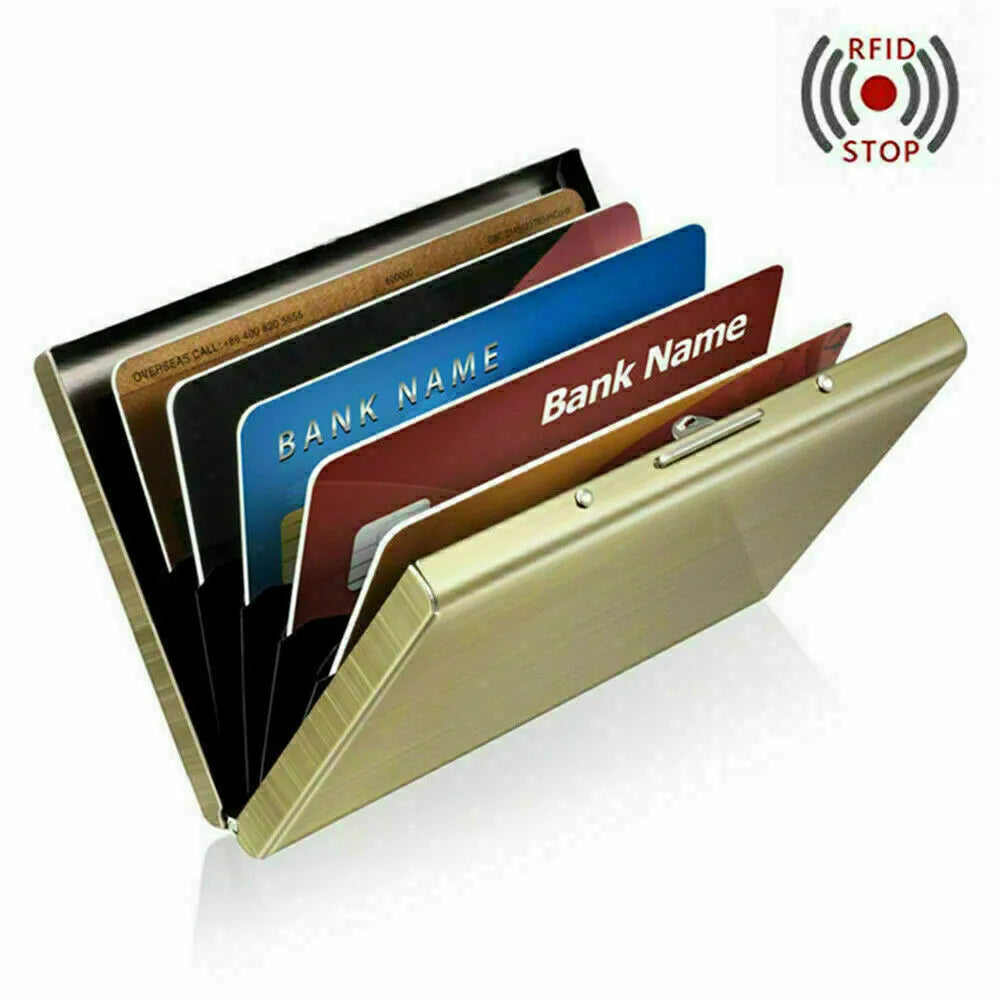 Porte-Cartes Métal RFID Anti-Piratage Automatique En Aluminium - Protection Sécurisée Pour Homme Et Femme