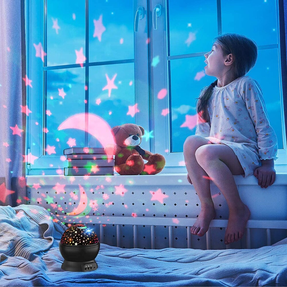 Lampe Veilleuse Enfant - Projecteur Ciel Étoilé Rotatif Rechargeable