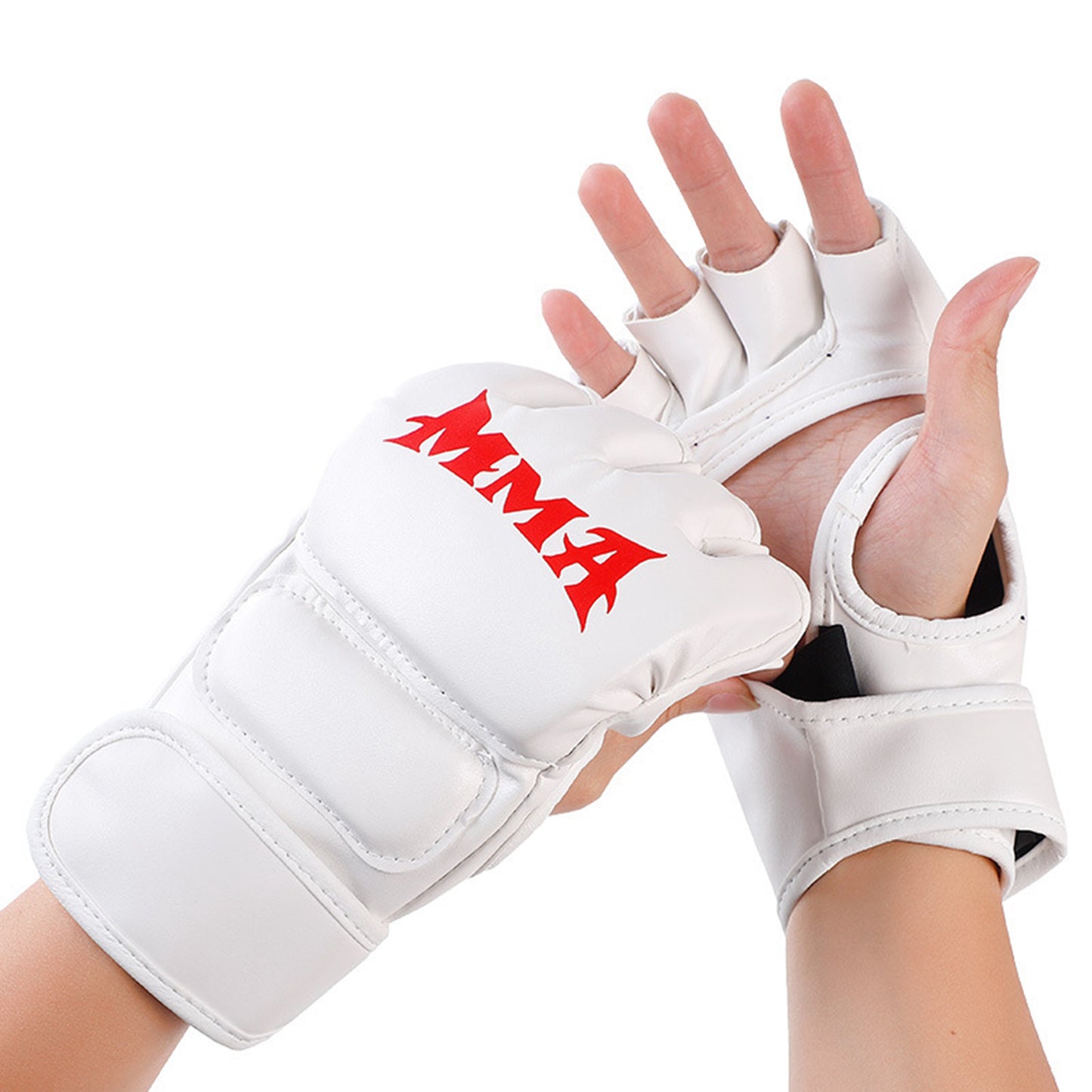 Gants MMA - Gants UFC Hommes et Femmes - Gants en Cuir sans Doigts Combats