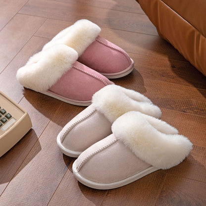 Chaussons Femmes Hiver avec Fourrure - Chaussons d’Intérieur Chaud et Doux