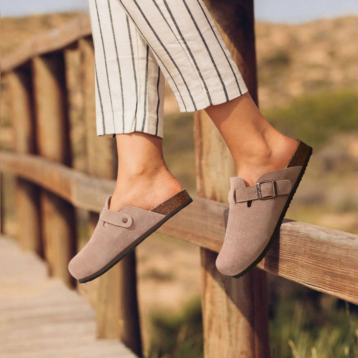 Mules en Daim avec Boucle Ajustable - Confort Chic pour Toutes Saisons