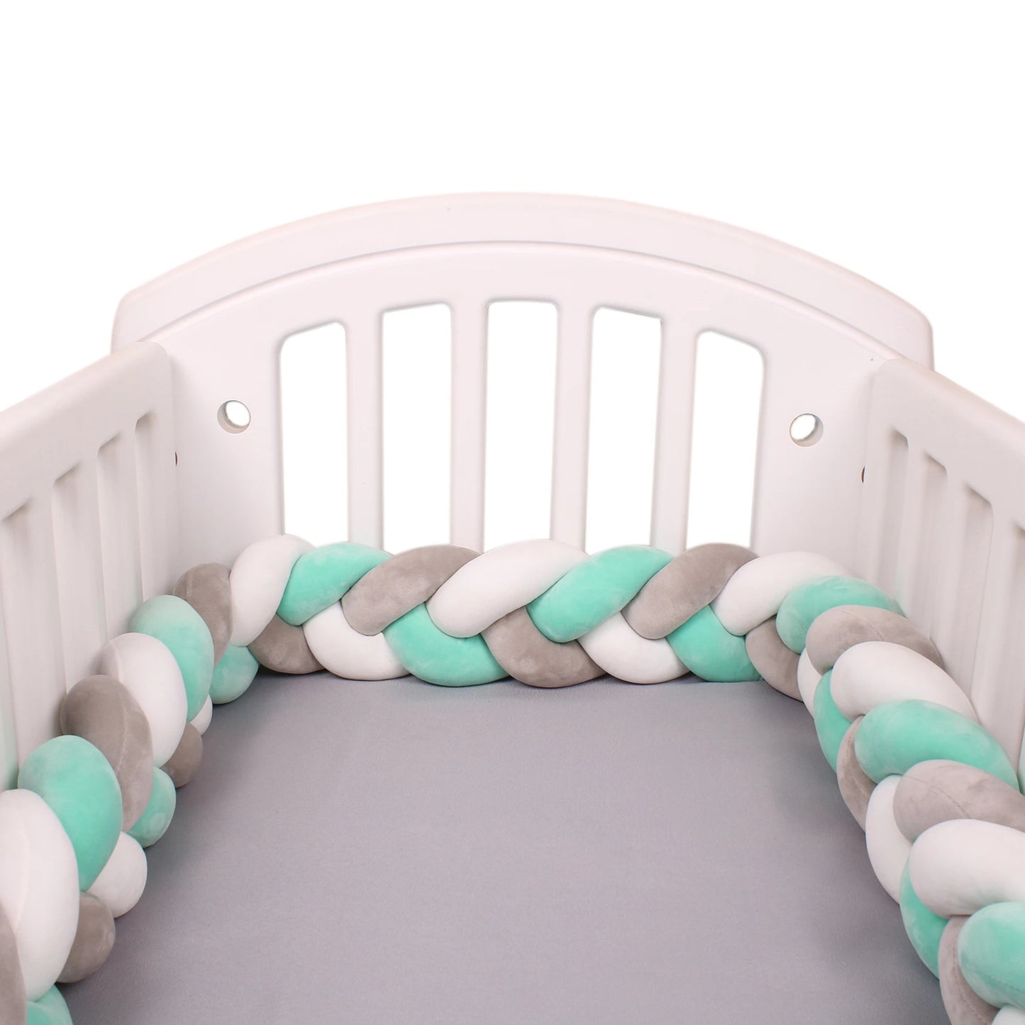 Tour de Lit Tressé Multicolore - Confort et Sécurité pour Bébé | Hypoallergénique & Lavable